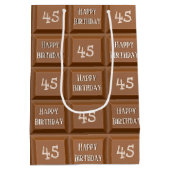 Happy 45th Birthday Chocolate Snoep Bar Medium Cadeauzakje (Achterkant)