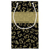 Happy 45th Birthday Number Pattern Black/Gold Klein Cadeauzakje (Achterkant)