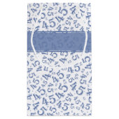 Happy 45th Birthday Number Pattern Blue/White Klein Cadeauzakje (Achterkant)