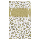Happy 45th Birthday Number Pattern Gold/White Klein Cadeauzakje (Achterkant)