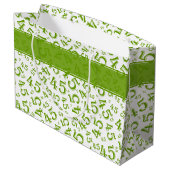 Happy 45th Birthday Number Pattern Green/White Groot Cadeauzakje (Achterkant Gekanteld)