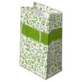Happy 45th Birthday Number Pattern Green/White Klein Cadeauzakje (Achterkant Gekanteld)