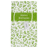 Happy 45th Birthday Number Pattern Green/White Klein Cadeauzakje (Voorkant)