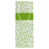 Happy 45th Birthday Number Pattern Green/White Wijn Cadeautas (Achterkant)
