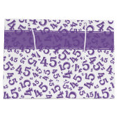 Happy 45th Birthday Number Pattern Paars/White Groot Cadeauzakje (Achterkant)