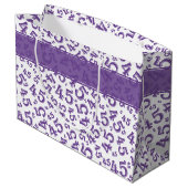 Happy 45th Birthday Number Pattern Paars/White Groot Cadeauzakje (Achterkant Gekanteld)