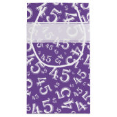 Happy 45th Birthday Number Pattern Paars/White Klein Cadeauzakje (Achterkant)