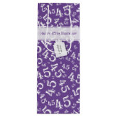 Happy 45th Birthday Number Pattern Paars/White Wijn Cadeautas (Voorkant)