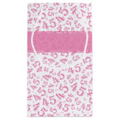 Happy 45th Birthday Number Pattern Pink/White Klein Cadeauzakje (Achterkant)