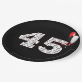 Happy 45th Birthday op zwart papier Bord (Gekanteld)