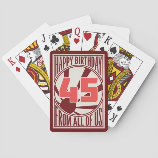 Happy 45th Birthday Pokerkaarten (Achterkant)