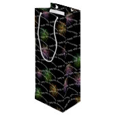 Happy 45th Jubileum Fireworks Wine Gift Bag Wijn Cadeautas (Achterkant Gekanteld)