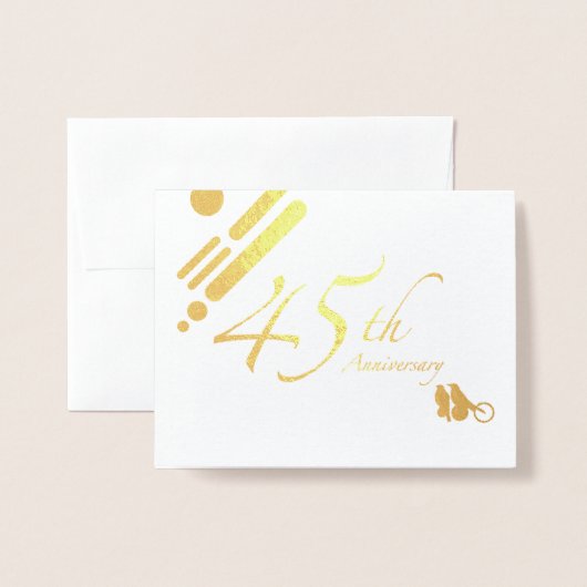 Happy 45th Jubileum Mod Birds Folie Kaarten (Voorkant met envelop)
