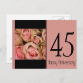 Happy 45th Jubileum rozen Briefkaart (Voorkant / Achterkant)