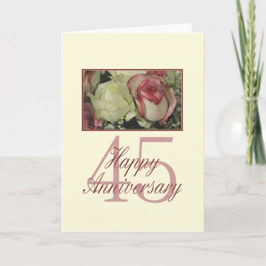 Happy 45th Jubileum rozen Kaart (Voorkant)