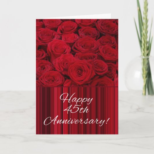 Happy 45th Jubileum rozen Kaart (Voorkant)