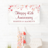 Happy 45th Jubileum Ruby Red Stars Banner (Insitu)