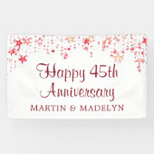 Happy 45th Jubileum Ruby Red Stars Banner (Horizontaal)