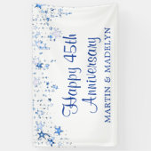 Happy 45th Jubileum Sapphire Blue Stars Spandoek (Verticaal)
