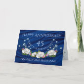 Happy 45th Jubileum White Roses Sapphire Kaart (Voorkant)