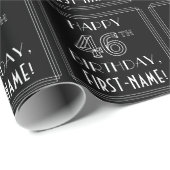 HAPPY 46TH BIRTHDAY; Art Deco Style met aangepaste Cadeaupapier (Rol Hoek)
