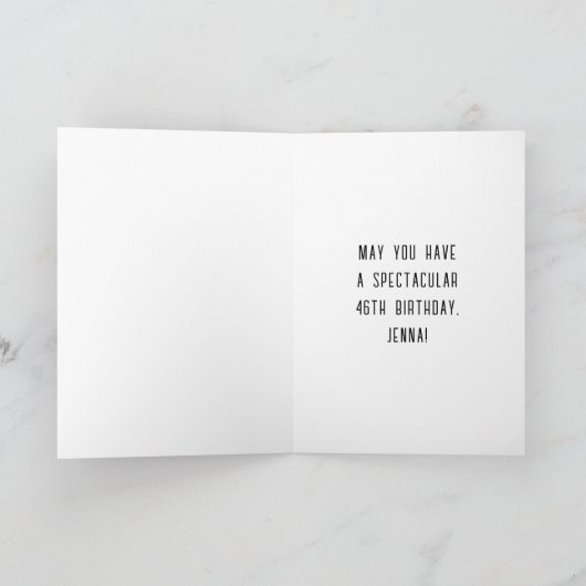 Happy 46th Birthday, Art Deco Style met aangepaste Kaart (Binnen)