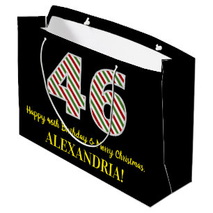 Happy 46th Birthday & Merry Kerstmis, aangepaste n Groot Cadeauzakje