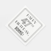 HAPPY 47TH BIRTHDAY; Art Deco Style; aangepaste na Servet (Hoek)