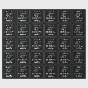 HAPPY 47TH BIRTHDAY; Art Deco Style met aangepaste Cadeaupapier