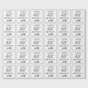 HAPPY 48th BIRTHDAY; Art Deco Style; aangepaste na Cadeaupapier