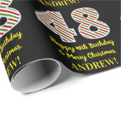 Happy 48th Birthday & Merry Kerstmis, aangepaste n Cadeaupapier (Rol Hoek)