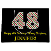 Happy 48th Birthday & Merry Kerstmis, aangepaste n Groot Cadeauzakje (Voorkant)