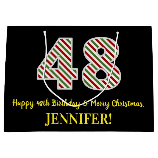 Happy 48th Birthday & Merry Kerstmis, aangepaste n Groot Cadeauzakje (Voorkant)