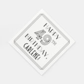 HAPPY 49TH BIRTHDAY; Art Deco Style; aangepaste na Servet (Hoek)