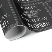 HAPPY 49TH BIRTHDAY; Art Deco Style met aangepaste Cadeaupapier (Rol Hoek)
