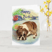 Happy 49th Birthday Haal extra Humor Boxer Dog Kaart (Gele Bloem)