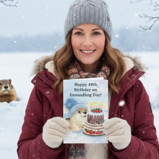 Happy 49th Groundhog Day Birthday Kaart