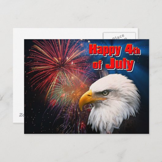 Happy 4 juli 1 Briefkaart (Voorkant / Achterkant)