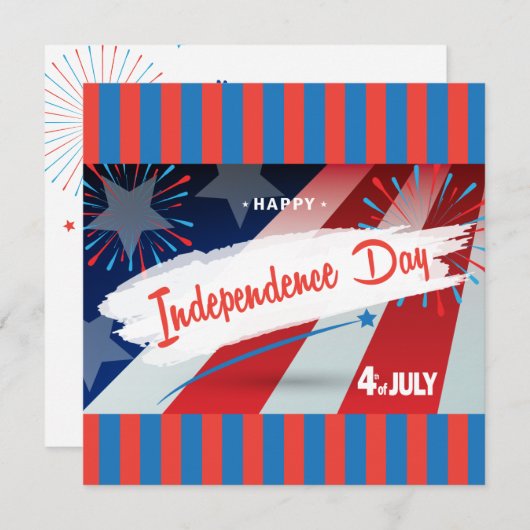 Happy 4 juli Amerikaanse vlag Personalize Kaart (Voorkant / Achterkant)