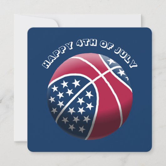 Happy 4 juli basketbal feestdagenkaart (Voorkant)