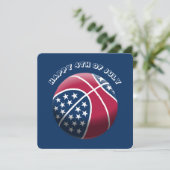 Happy 4 juli basketbal feestdagenkaart (Staand voorkant)