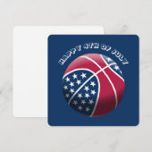 Happy 4 juli basketbal feestdagenkaart (Voorkant / Achterkant)