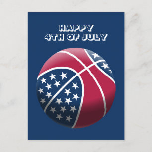 Happy 4 juli basketbal feestdagenkaart