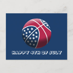Happy 4 juli basketbal feestdagenkaart
