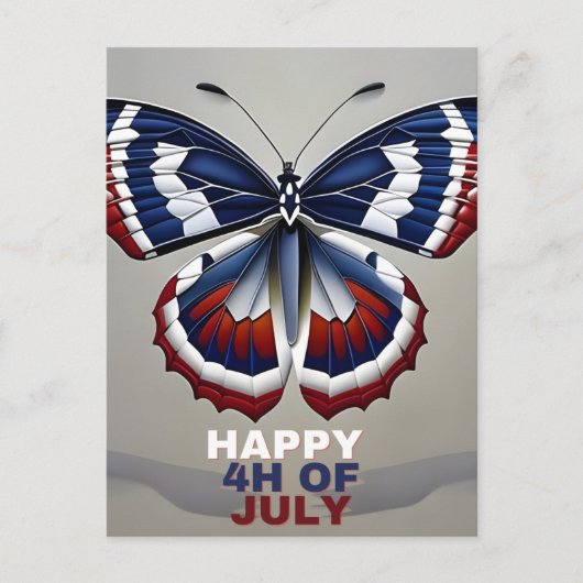 Happy 4 juli, Butterfly, VS, Holiday, Feestdagenkaart (Voorkant)
