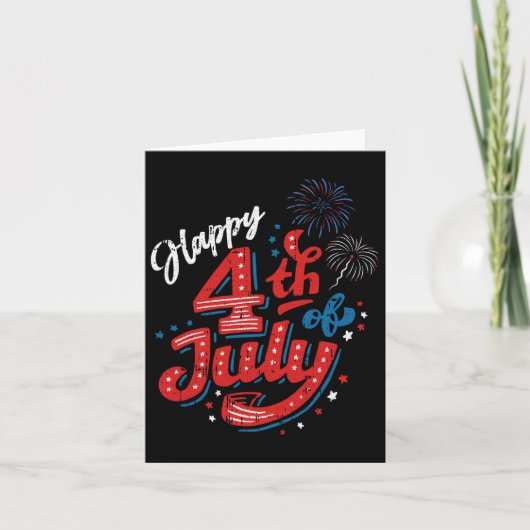 Happy 4 juli Cool Independence Day Patriotic Kaart (Voorkant)