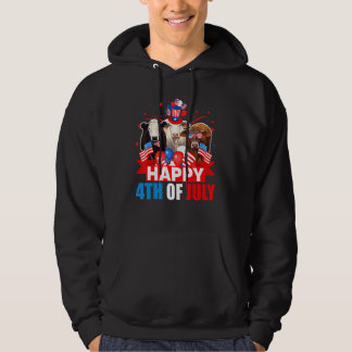 Happy 4 juli drie gedenkwaardige Amerikaanse Koe v Hoodie