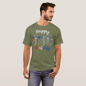 Happy 4 juli Funny Skeleton Patriotic America T-shirt (Voorkant volledig)