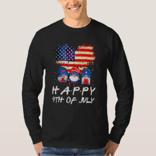 Happy 4 juli Gnomes Patriottic American Flag C T-shirt