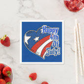 Happy 4 juli Heart Napkins Servetten (Insitu)